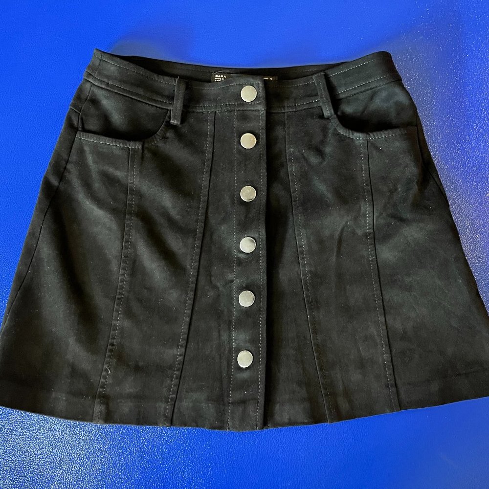 Zara Suede A-line Mini Skirt